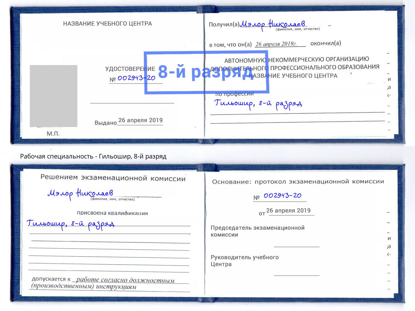 корочка 8-й разряд Гильошир Магнитогорск